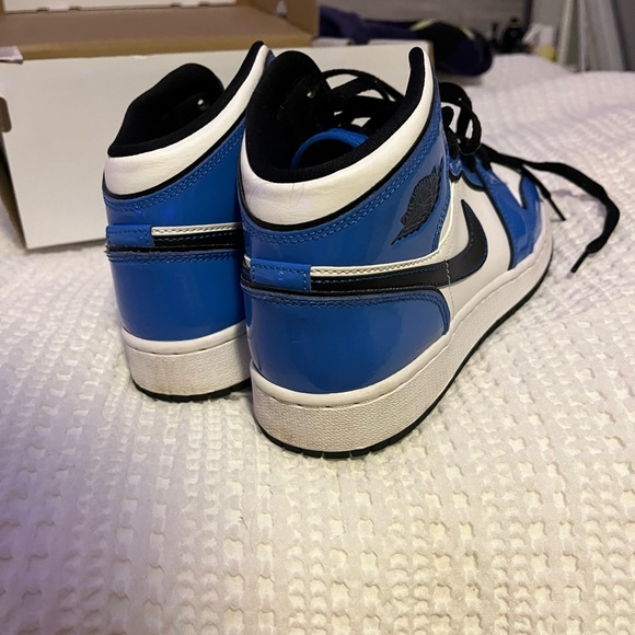 Patent Leather Royal Blue Jordan Mids - Picture 2 of 5